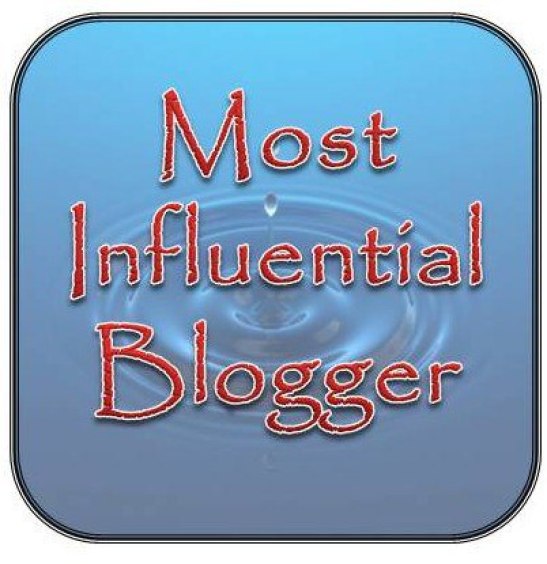 Most influential Blogger award I was nominated for!